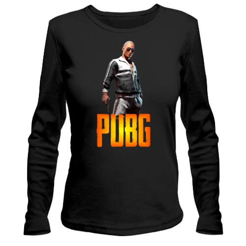 Жіночий лонгслів, чорний, з персонажем PUBG (2)