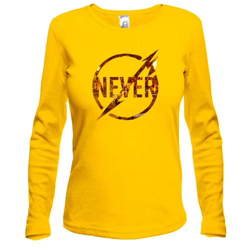 Женский лонгслив, Желтый, Metallica Never