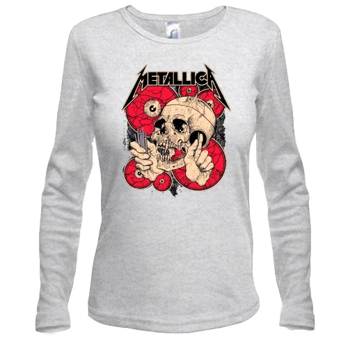 Женский лонгслив Metallica (арт череп)
