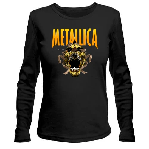 Жіночий лонгслів Metallica з жовтим черепом
