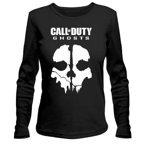 Женский лонгслив, Черный, Call of Duty Ghosts (Skull)