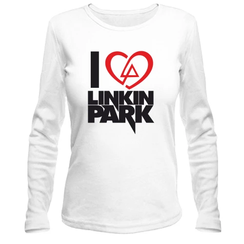Женский лонгслив, Белый, I love linkin park (Я люблю Linkin Park)
