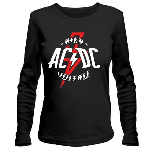 Женский лонгслив, Черный, ACDC High Voltage