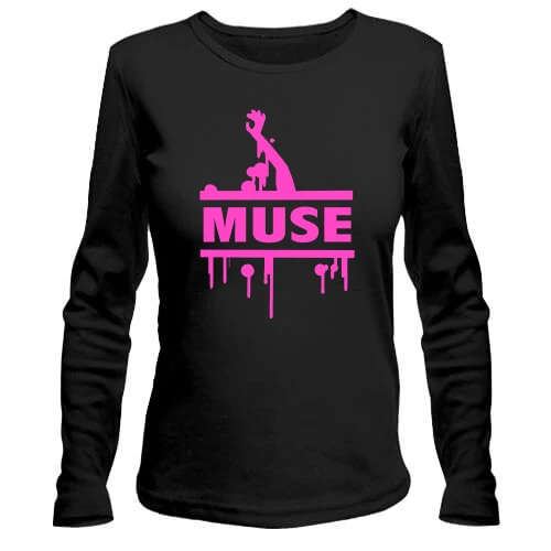 Женский лонгслив, Черный, Кислотная Muse