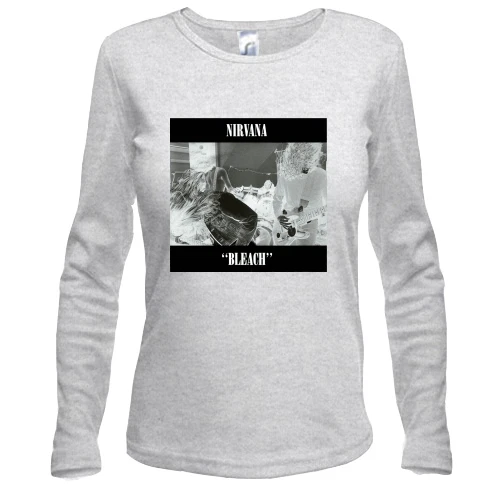 Женский лонгслив, Серый меланж, Nirvana Bleach