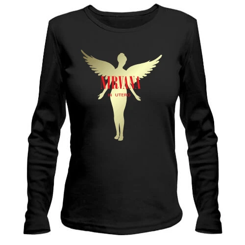 Женский лонгслив, Черный, Nirvana In Utero (2)