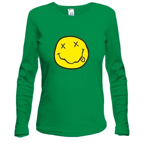 Женский лонгслив, Зеленый, NIRVANA Smile