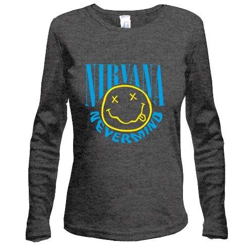 Женский лонгслив, Черный, Nevermind Nirvana
