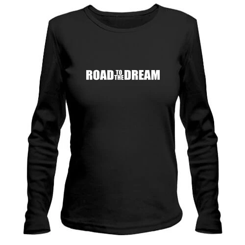 Женский лонгслив, Черный, Road to the dream
