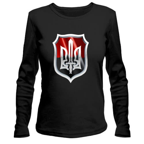 Жіночий лонгслів, Чорний, з символікою ОУН 2