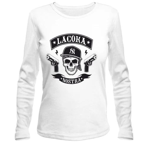 Жіночий лонгслів, Білий, La Coka Nostra