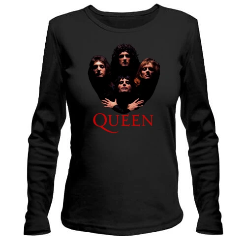 Женский лонгслив, Черный, Queen Band