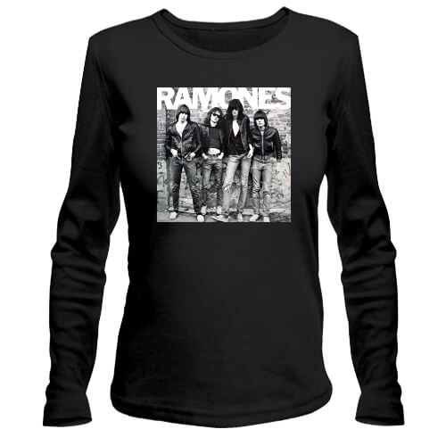 Женский лонгслив, Черный, Ramones Band чб