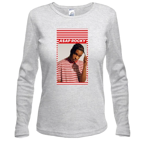 Жіночий лонгслів з Asap Rocky і смужками