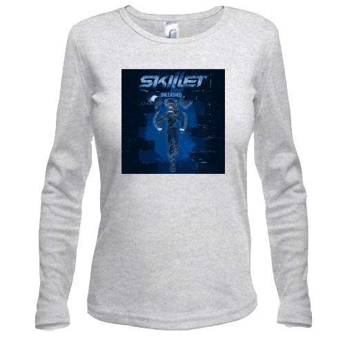 Жіночий лонгслів, сірий меланж, Skillet Unleashed