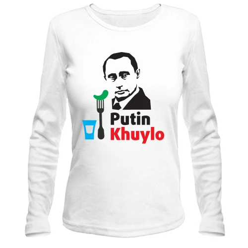 Жіночий лонгслів Putin - kh*lo (з чаркою горілки)