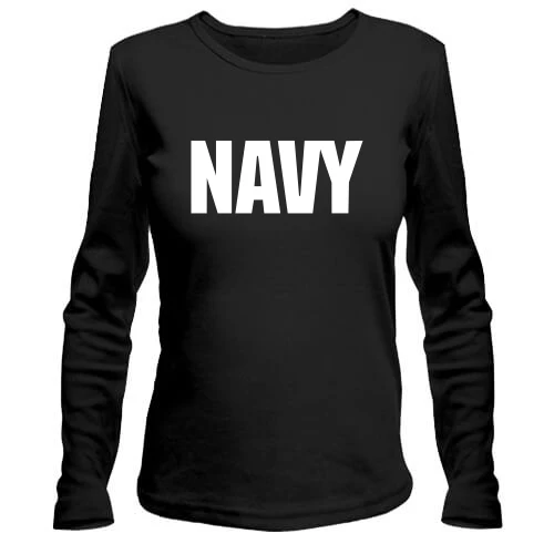 Жіночий лонгслів, Чорний, NAVY (ВМС США)