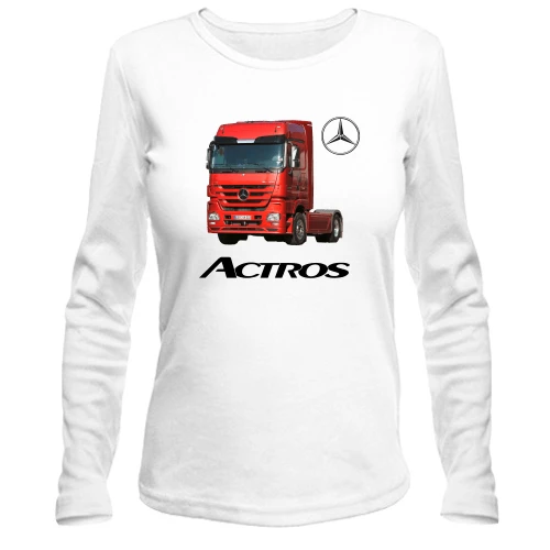 Жіночий лонгслів, Білий, Mercedes-Benz Actros