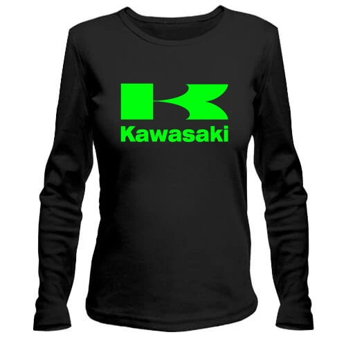 Жіночий лонгслів, Чорний, з лого Kawasaki