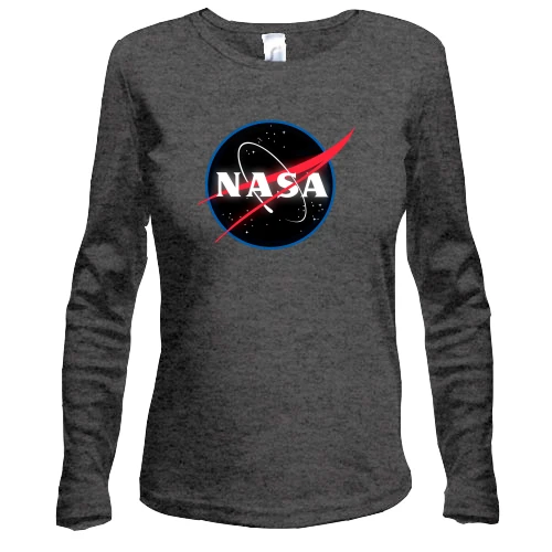 Жіночий лонгслів з логотипом Nasa (чорний)
