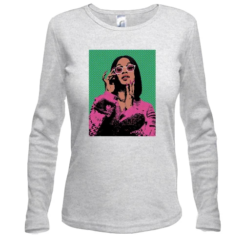 Жіночий лонгслів з Cardi B (поп-арт)