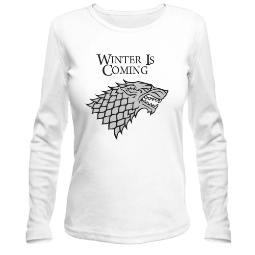 Жіночий лонгслів, Білий, winter is coming