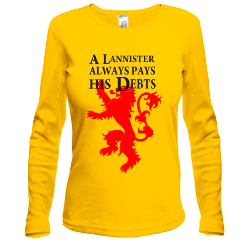 Женский лонгслив a lannister always pays his debts