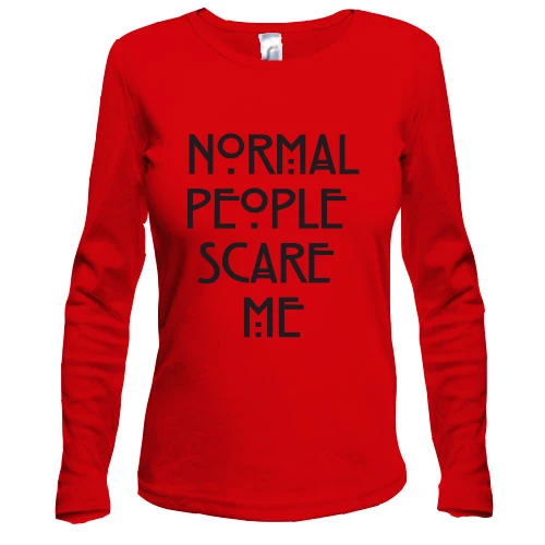 Жіночий лонгслів, Червоний, Normal peoplle scare me
