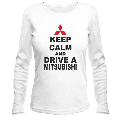 Жіночий лонгслів Keep calm and drive a Mitsubishi
