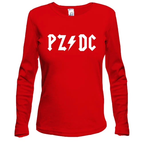 Жіночий лонгслів з надписом "PZ DC" (AC DC)