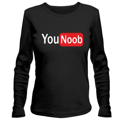 Жіночий лонгслів з написом "You Noob"
