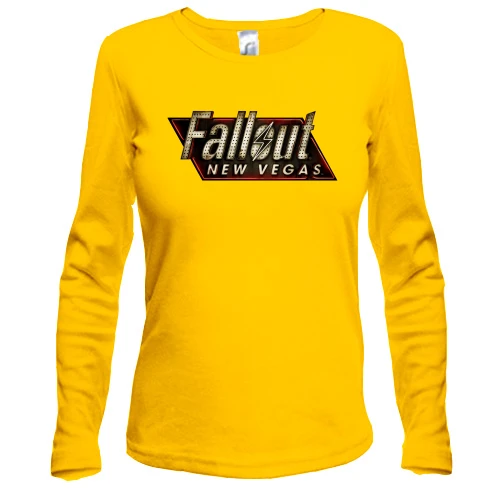 Женский лонгслив, желтый, Fallout: New Vegas с логотипом игры