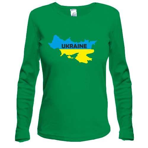Жіночий лонгслів, Зелений, з мапою УНР
