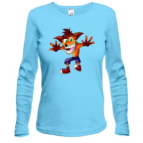 Женский лонгслив с иллюстрированным Crash Bandicoot