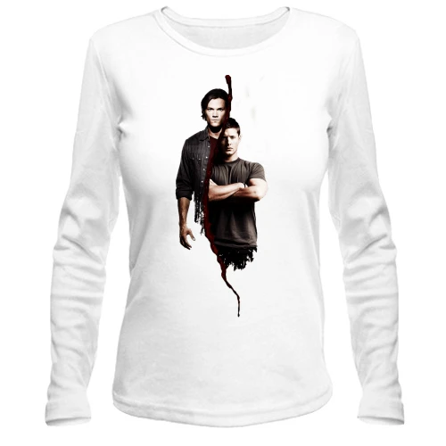 Женский лонгслив, Белый, Supernatural - Sam&Dean