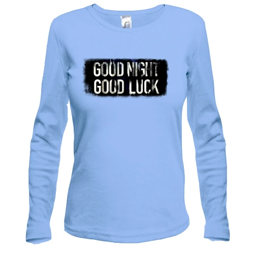 Жіночий лонгслів з написом Good Night - Good Luck