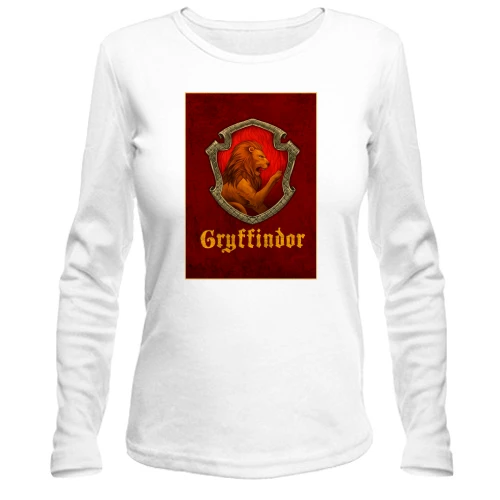Жіночий лонгслів, білий, з гербом Gryffindor (Harry Potter)