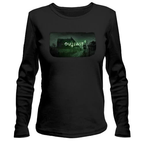 Женский лонгслив, Черный, с обложкой игры Outlast 2