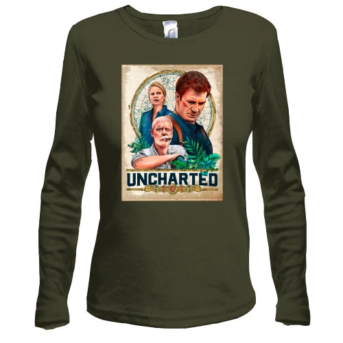 Женский лонгслив с обложкой игры Uncharted