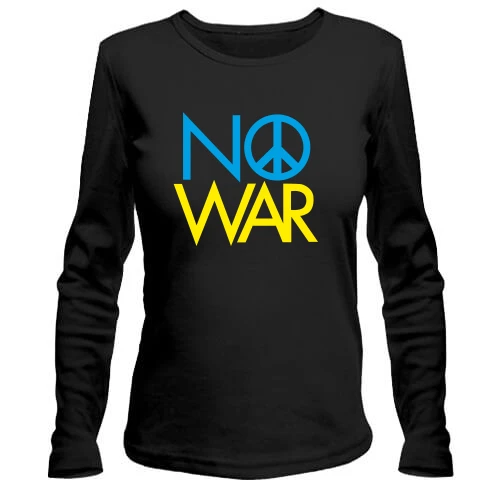 Женский лонгслив с принтом «No War»