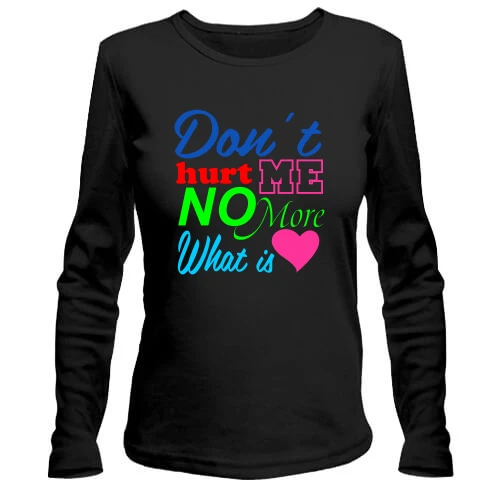 Жіночий лонгслів Don't Hurt Me з рожевим серцем