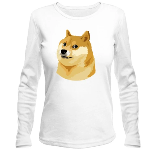 Жіночий лонгслів з мемом wow doge