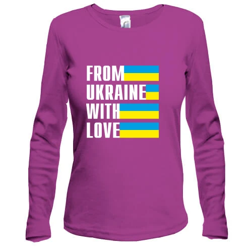 Женский лонгслив, Фиолетовый, From Ukraine with love