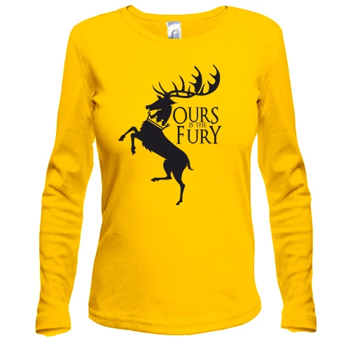 Жіночий лонгслів, Жовтий, Ours Is the Fury (з гербом Баратеонів) (2)
