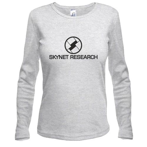 Женский лонгслив, белый, Skynet research
