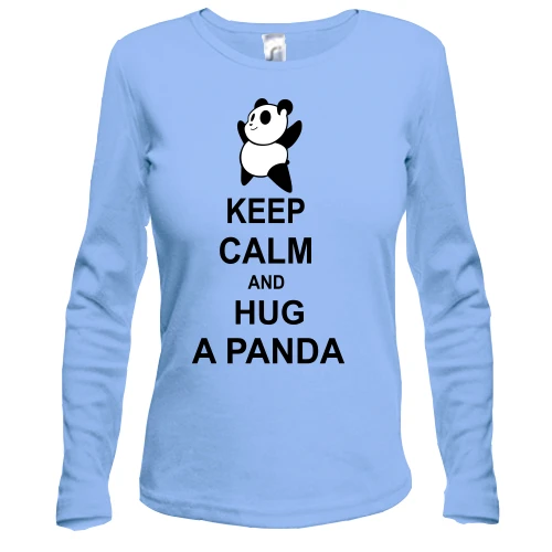 Женский лонгслив, Желтый, hug panda