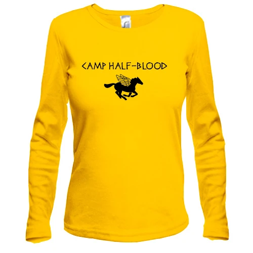 Женский лонгслив, Желтый, Camp half-blood