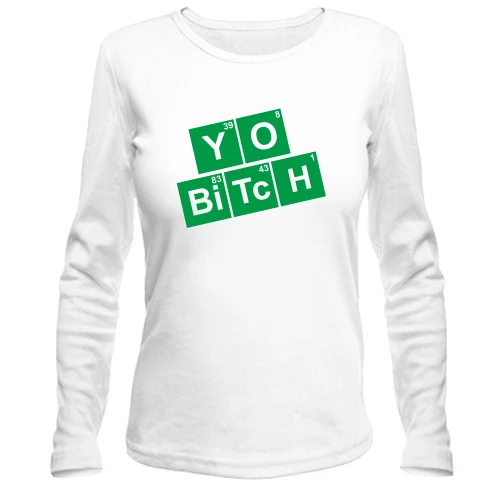 Женский лонгслив, Белый, You bitch