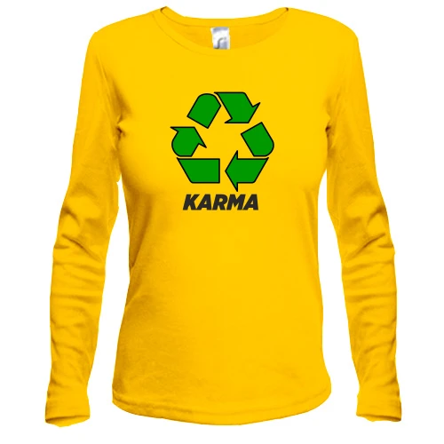 Жіночий лонгслів з написом "Карма"