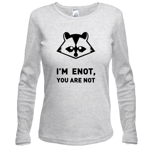 Женский лонгслив, Серый меланж, I'm Enot